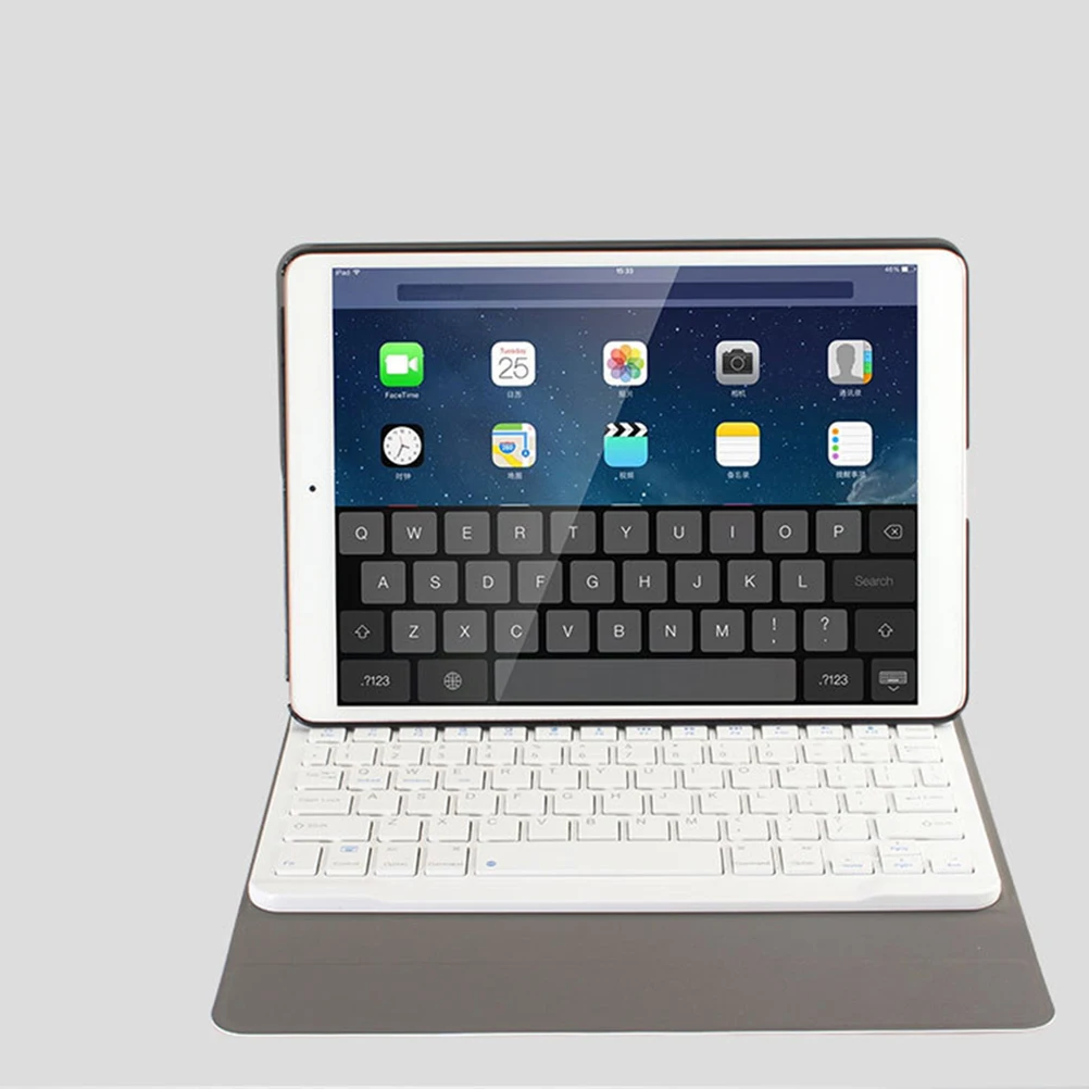 

9.7 Inches PU Tablet Cover Protective Tablet Shell Split Keyboard Compatible with 10.2 (Black Tablet Cover, White Keyboard)