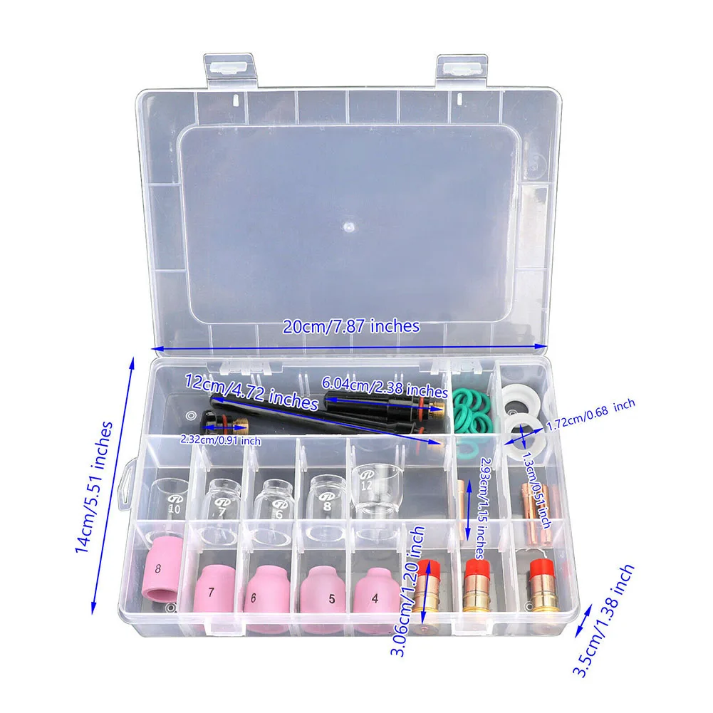 Essential 31Pcs Glass Cup Assembly Kit for TIG Welders Fits Model WP171826 and Works Well with WP17 & 18 Series