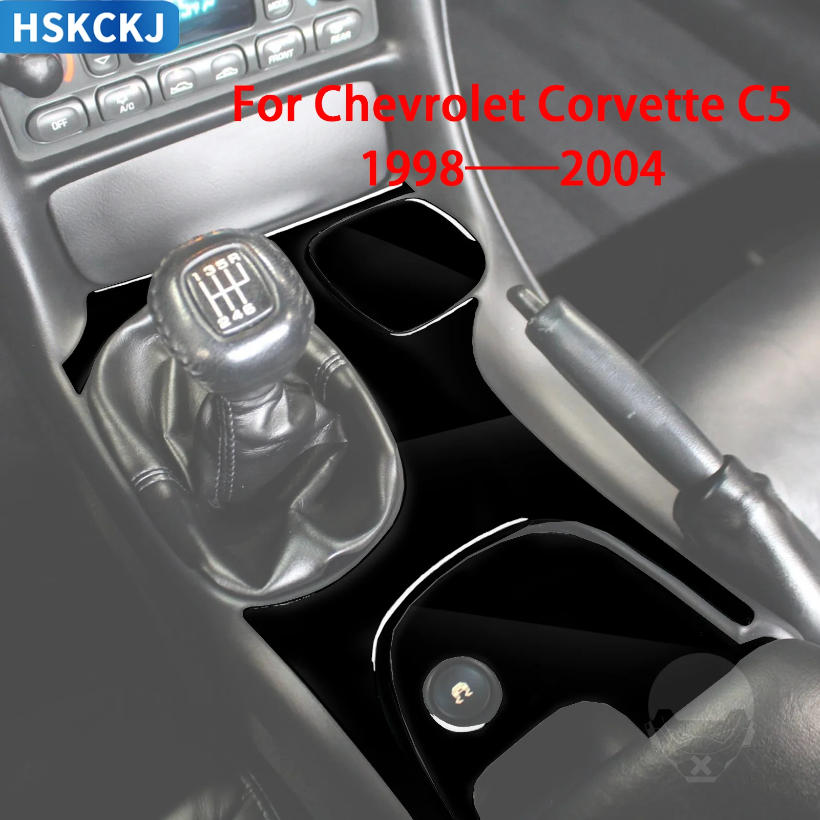 For Chevrolet Corvette C5 1998-2004 Car Accessories Interior Gear Shift Panel Set Cover Trim Sticker Plastic Modification LHD