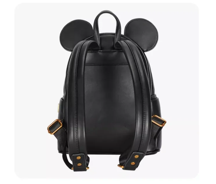 Mickey Mouse PU Leather Backpack Cartoon Lotso Stitch Fashion Cute Girl Storage Bag Women Double Strap Shoulder Bag