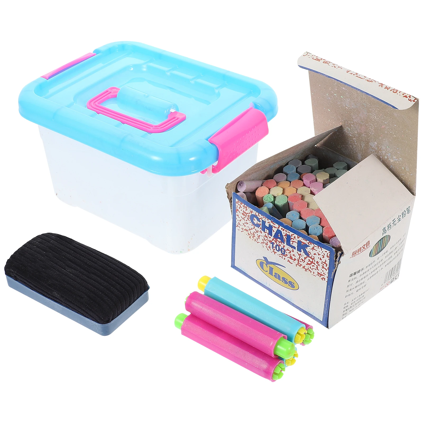 1 set di gessi colorati con supporto per gomma per bambini, insegnanti, aula, lavagna, disegno, scrittura, forniture, gesso