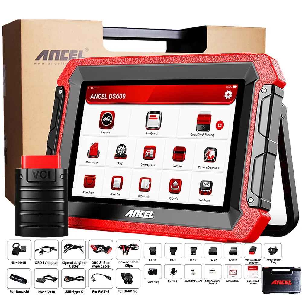 

ANCEL DS600 OBD2 Car Diagnostic Tool Full System OBD2 Scanner ECU Coding D.PF TPMS IMMO AF Adjustment Bi-directional Control