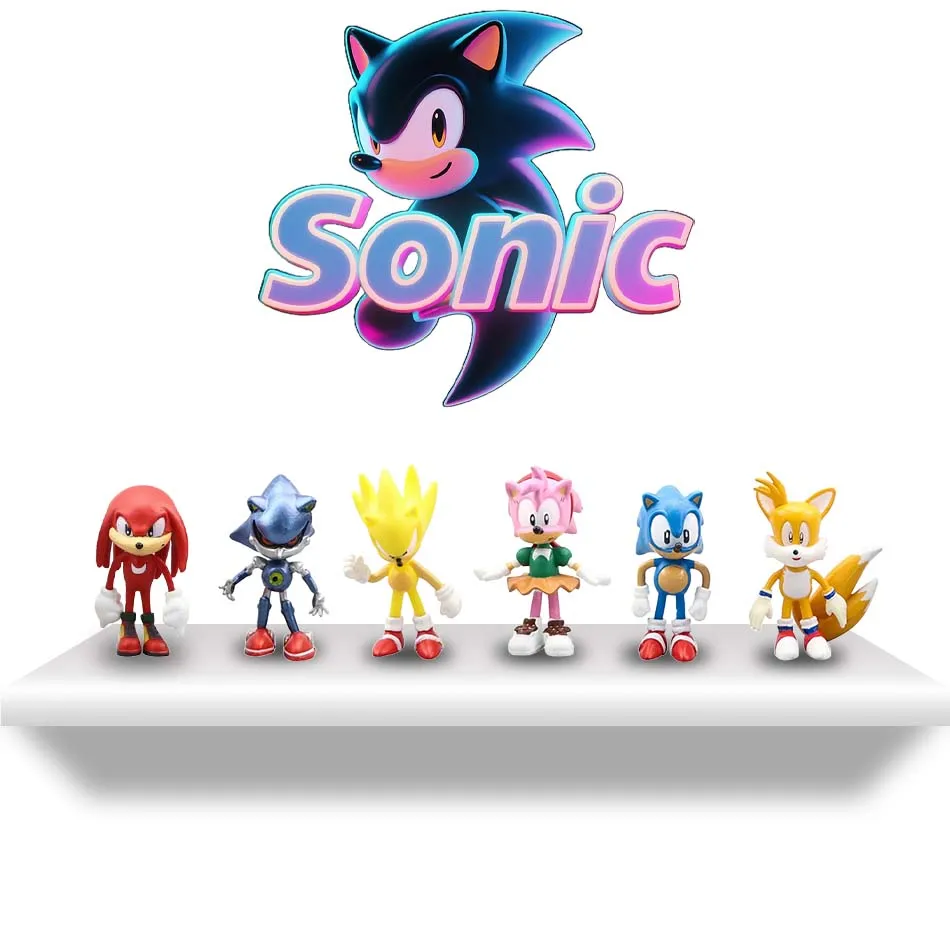 6 pièces/12 pièces Anime PVC meilleure vente personnage sonique jouet hérisson ombre queue Action poupée modèle enfants Animal jouet ornement décoration