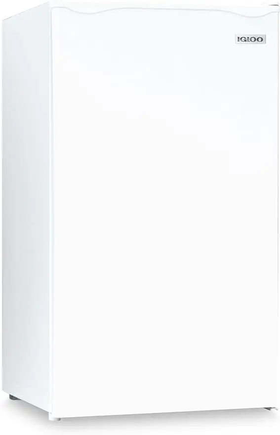 3.2 Cu.Ft. Single Door Compact Refrigerator with Freezer - Slide Out Glass Shelf, Perfect for Homes, Offices, Dorms - Whit