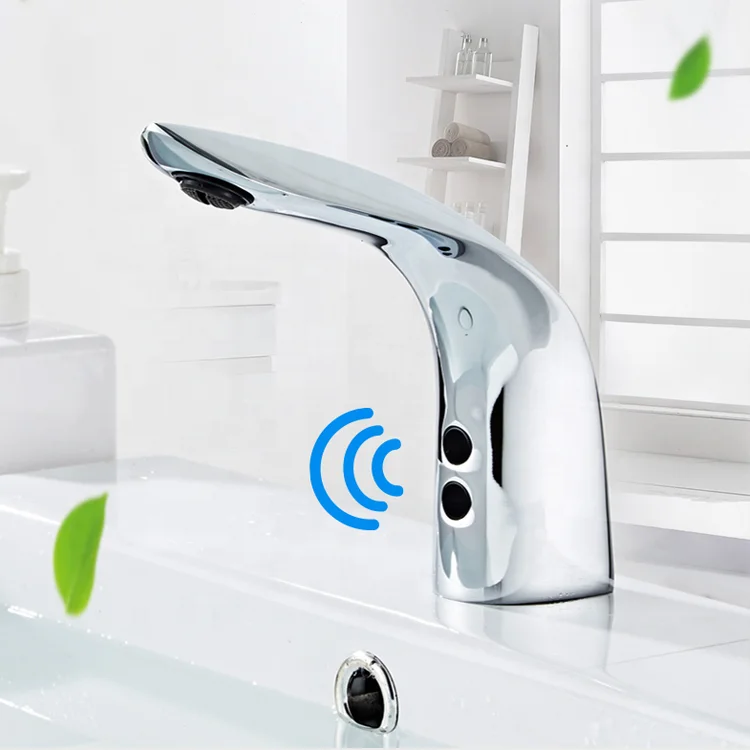 

Latest Design Deck Mount Automatic Sensor Smart Chrome Brass Water Saving Washing Faucet Washbasin Faucet