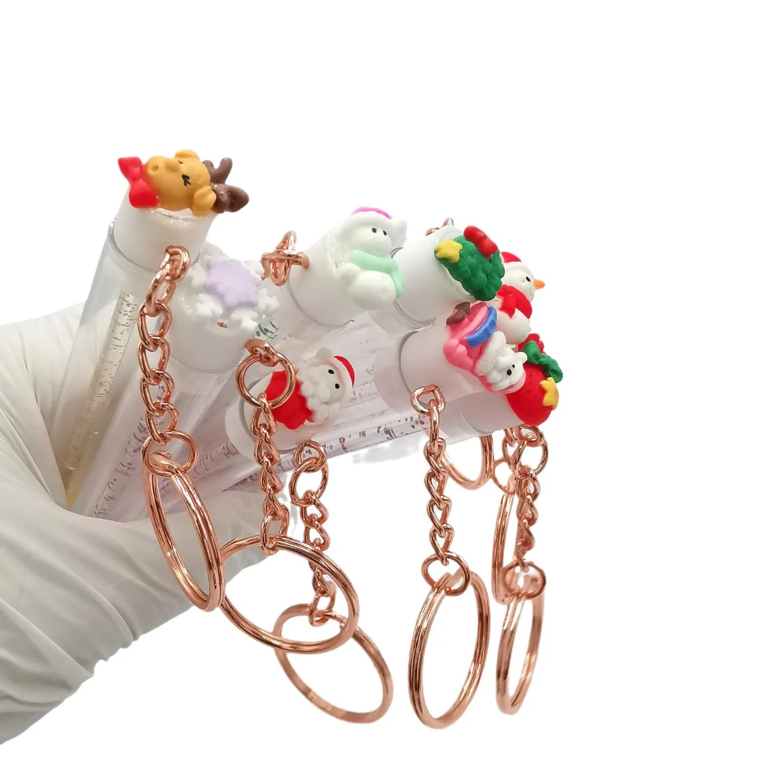 Custom Private Label Herbruikbare Wimper Lash Brush Tube Kerstcadeau Winter Sneeuw Kerstman Herten Kerst Wimper Lash Brush in Tube