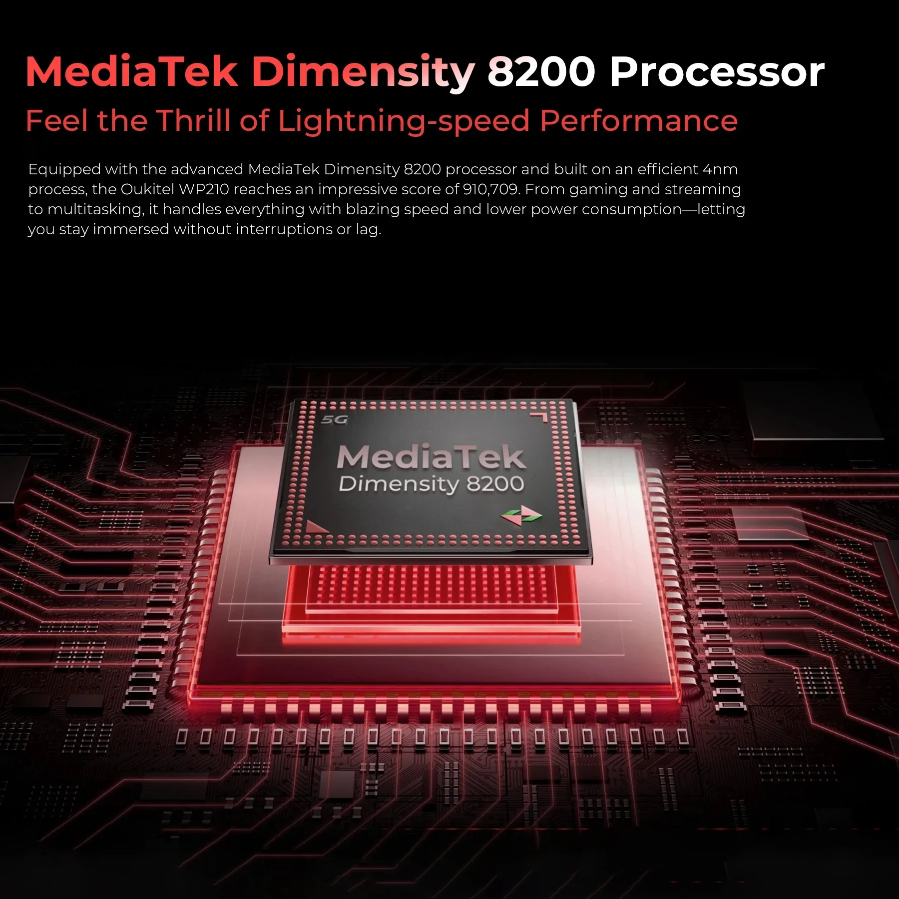 OUKITEL WP210 Rugged Phone 36GB+512GB, 8800mAh 45W, 6.7" FHD+, NFC, 108MP Android15 5G Smartphone MTK 8200,