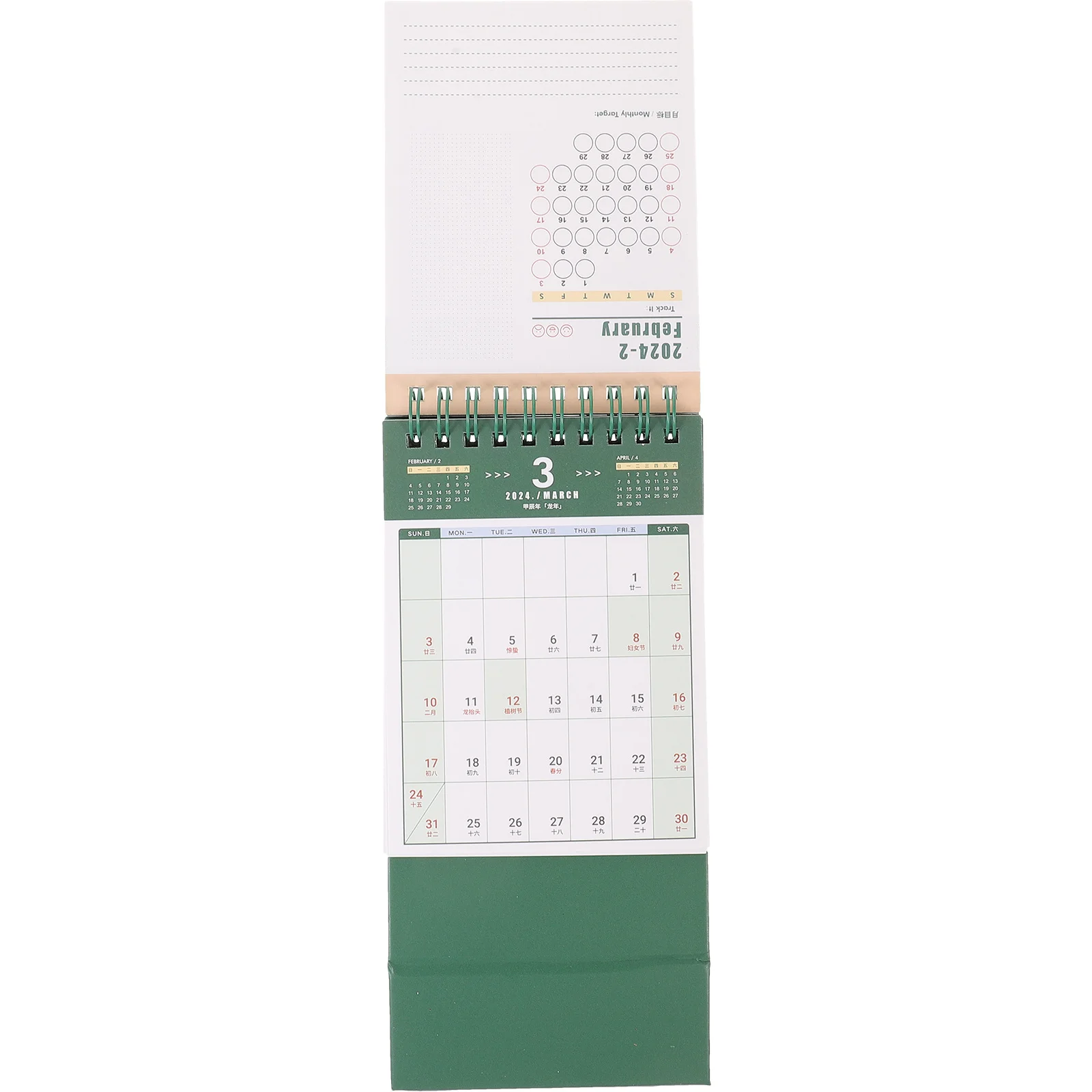 

Desktop Month Calendar 2024 Standing Paper Desk Organizer for Office Home Study Decorative Tabletop Calendar Daily Use Mini