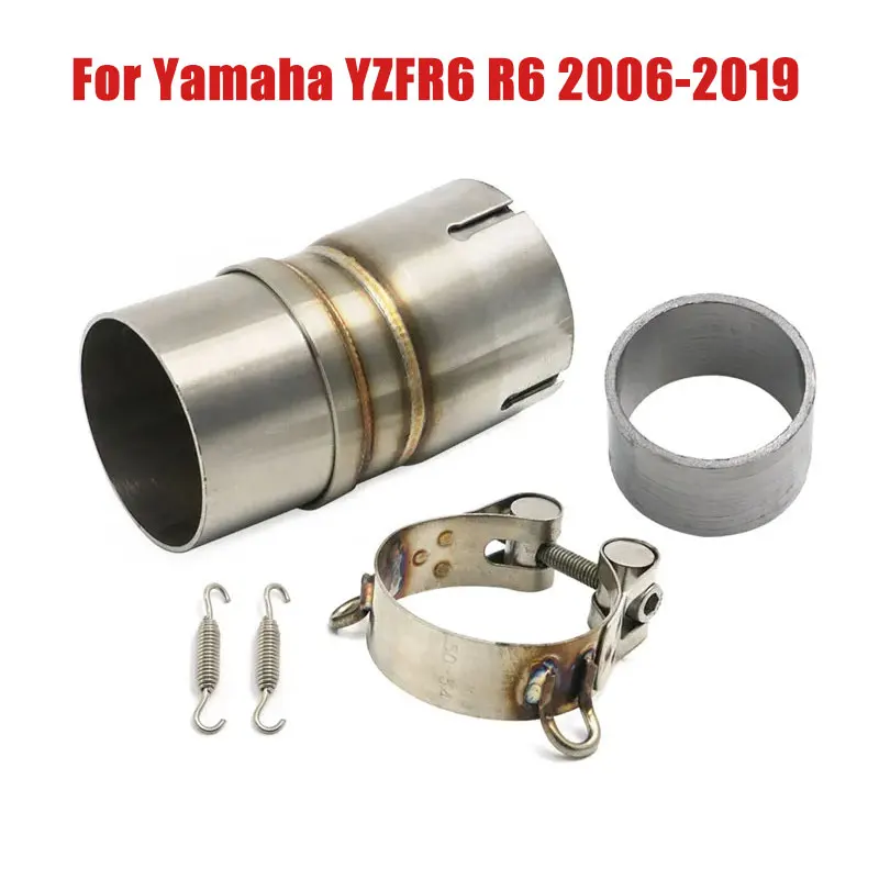 

YZF R6 2006 - 2019 Slip-on Motorcycle 51mm Exhaust Muffler Middle Link Pipe For Yamaha YZFR6 Exhaust Connection Pipe tube