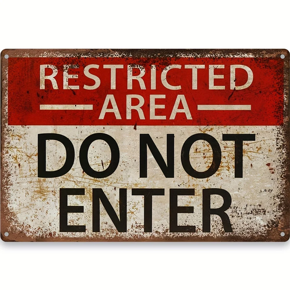 1 Stück, „No Trespassing“-Schild – „No Entry“-Wandkunst, Metallblechschild, 20,3 x 30,5 cm