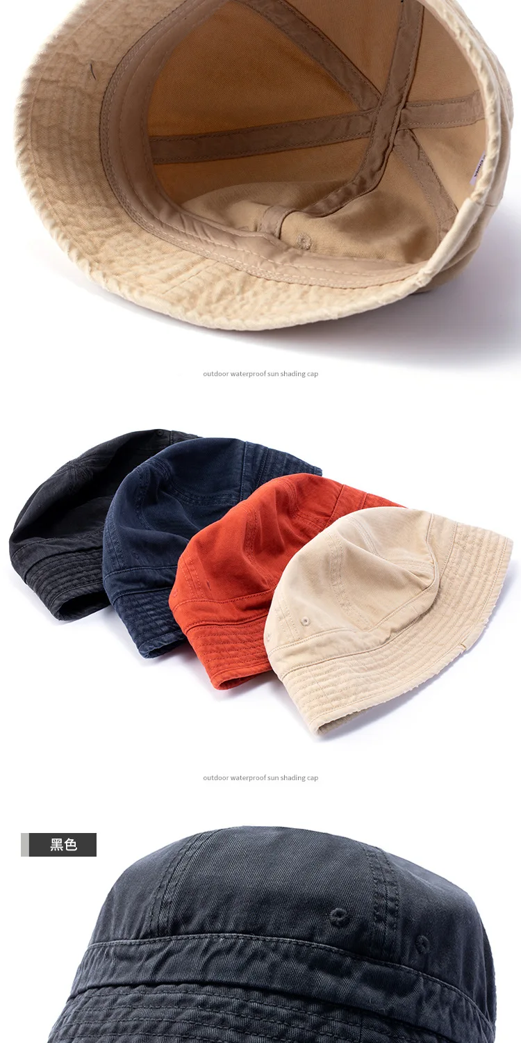 Eimerhut aus gewaschener Baumwolle mit kurzer Krempe, Unisex, verstaubar, Sommer-Sonnenkappe zum Angeln, Wandern, Outdoor, Reisen, Strandschutz – Detail 6
