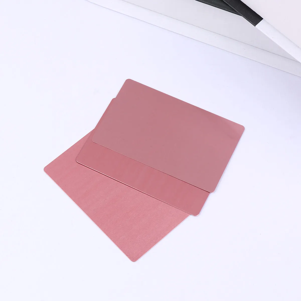 

50Pcs Laser Engraving Blank Business Cards Premium Thin Anodized Aluminum DIY Name Card Rounded Corners Heat Press 170-180C Cnc