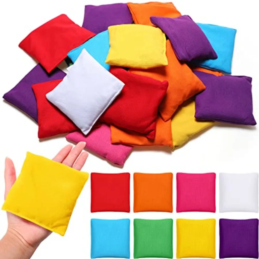 

32 Pack Bean Bags Toss for Cornhole Bean Bags Colorful Bean Bags for Tossing Canvas Toss Bags Hand Toy Toss Games Weights for O