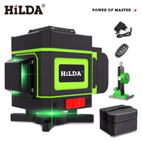 HILDA 3D 12 Lines Laser Level Self-Leveling 360 Horizontal And Vertical Cross Super Powerful Green Beam Optical Instrument