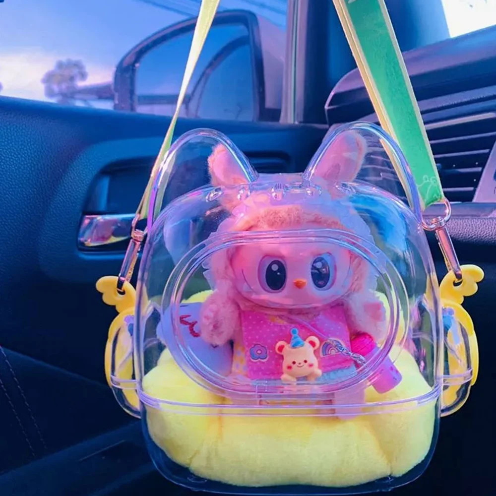 1Pcs Dust Prevention Bags Plush Doll Outdoor Pounch Carry On Case Transparent Cute PVC Clear Display Bag Srorage Box Organizer