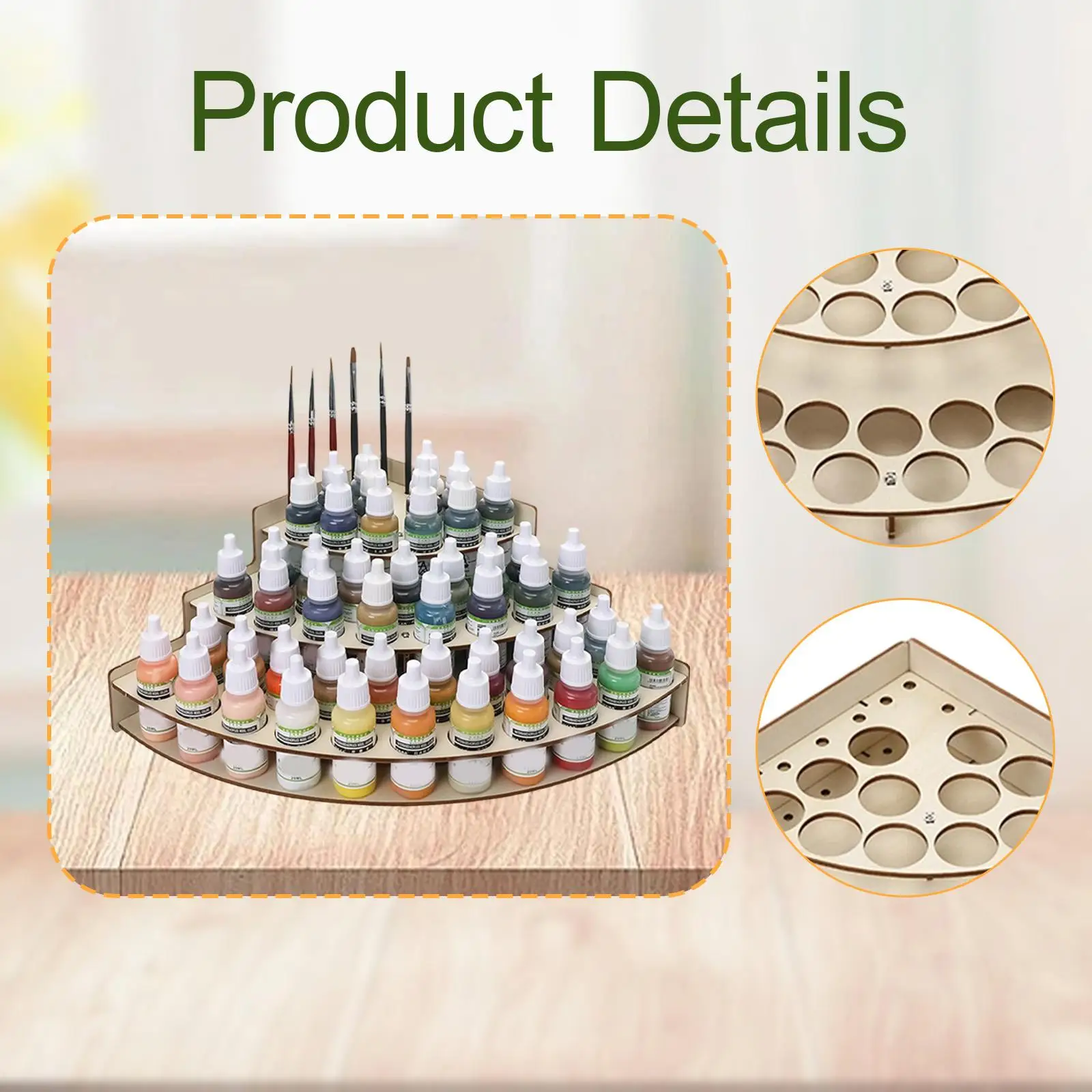 

Craft Paint and Brush Organizer DIY Wooden Storage Rack for Canvas Numbers and Miniature Paint Sets