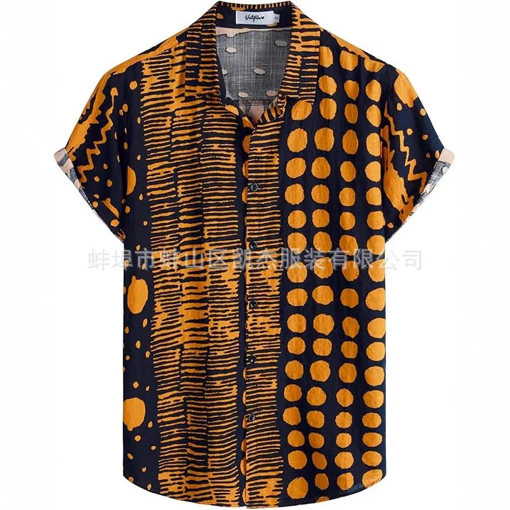 New Men's summer shirts  beach short-sleeved floral shirt with four-way stretch and micro-sheen casual shirts man high quality