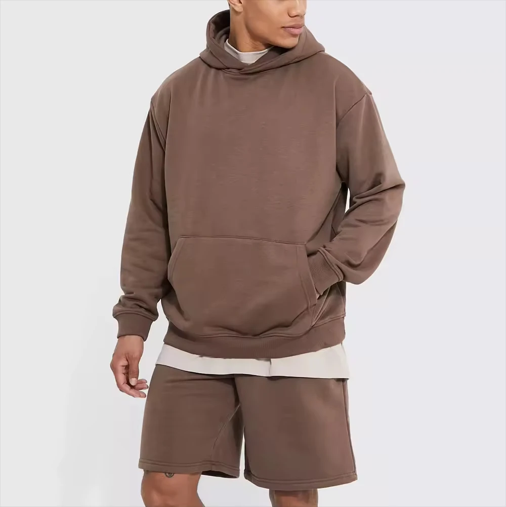 

Pullover Hoodie Shorts Set Unisex Sportswear Pure Cotton Men's Autumn Jogging Clothing High Street Fashion Trend Harajuku
