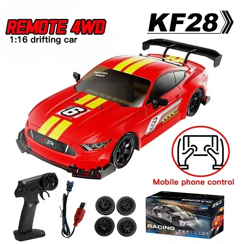 KF28 1 16 Scale RC Car 4WD Professional Grade Metal Body PVC Frame 2 4GHz Remote RGB Lights Fast Charge Gift