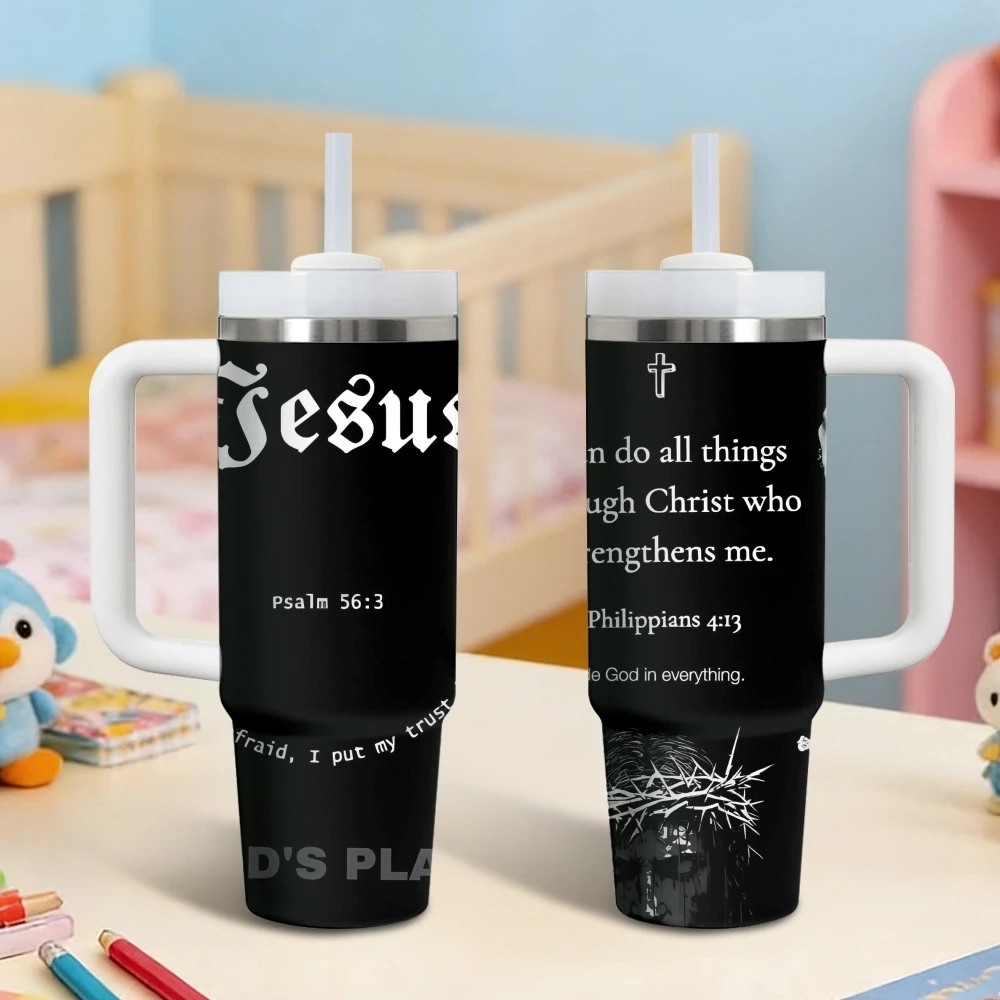 

Термос Fashion God Plan Lords, 40 унций, из нержавеющей стали, с ручкой и соломинкой, герметичная дорожная кружка