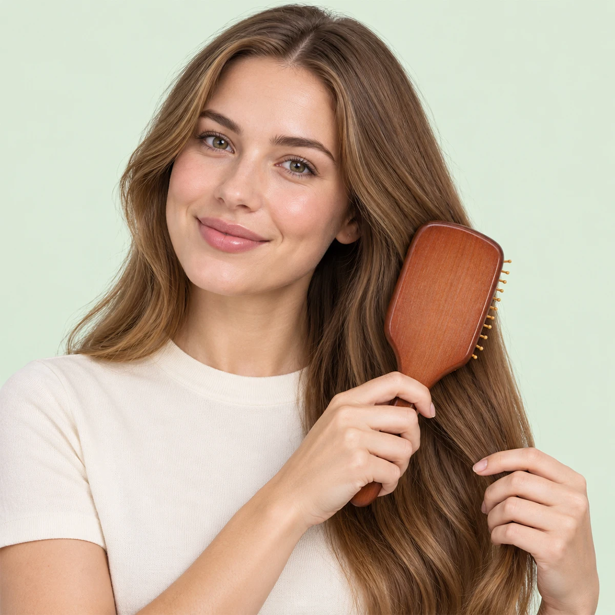 فرشاة شعر من الخيزران الطبيعي  - مراجعة Hair Care Gift وسعره