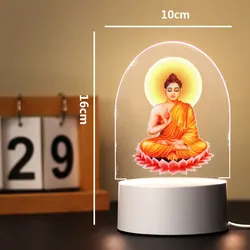 Buddhist image of Shakyamuni 3d Illusion Acrylic Led for Bedroom Decor Boys Girls Birthday Gift