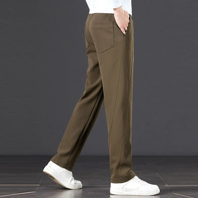 جديد الخريف الشتاء السراويل الرجالية الأمريكية مرونة سليم أنبوب مستقيم بلون السراويل الربط تصميم اتجاهات الموضة الكلاسيكية #6