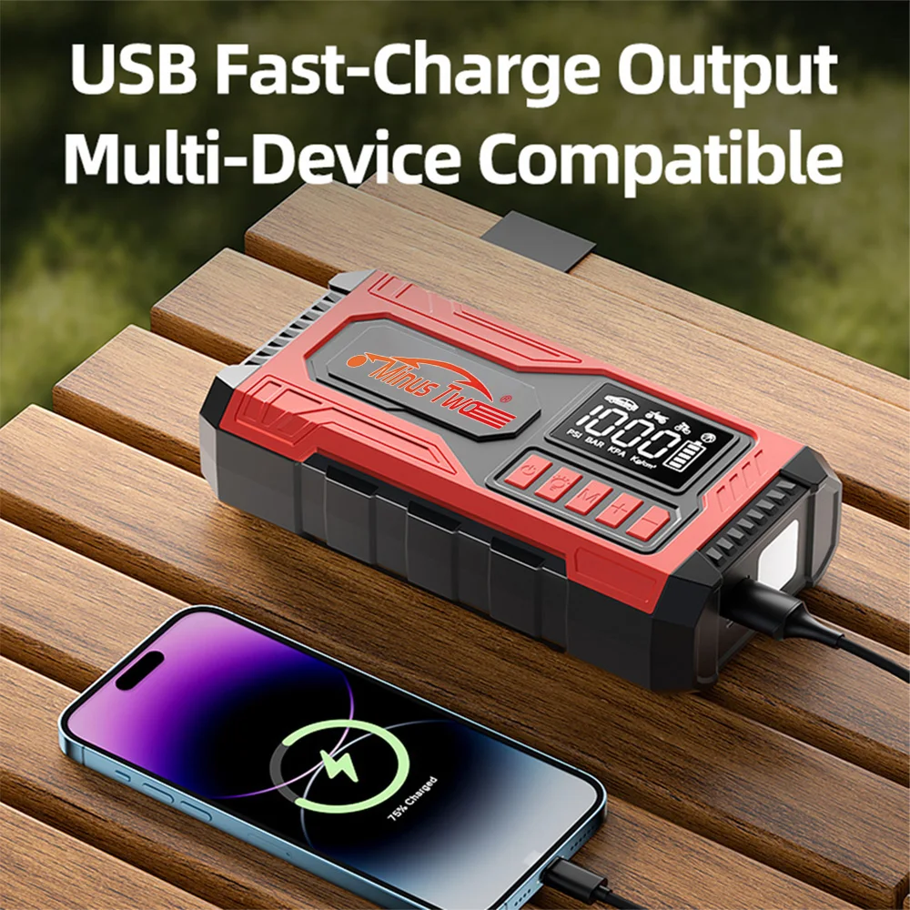 Newest All-in-One Car Emergency Jump Starter & Air Pump 4000A Peak 150PSI Tire Inflator LED Light Power Bank for SUV Truck Auto