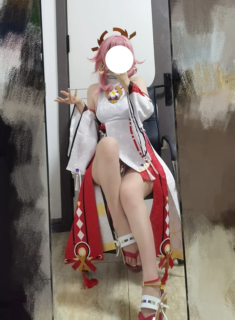 Yae Miko Scarpe Cosplay Gioco Genshin Impact Cosplay Prop Stivali di Carnevale di Halloween Realizzati su misura