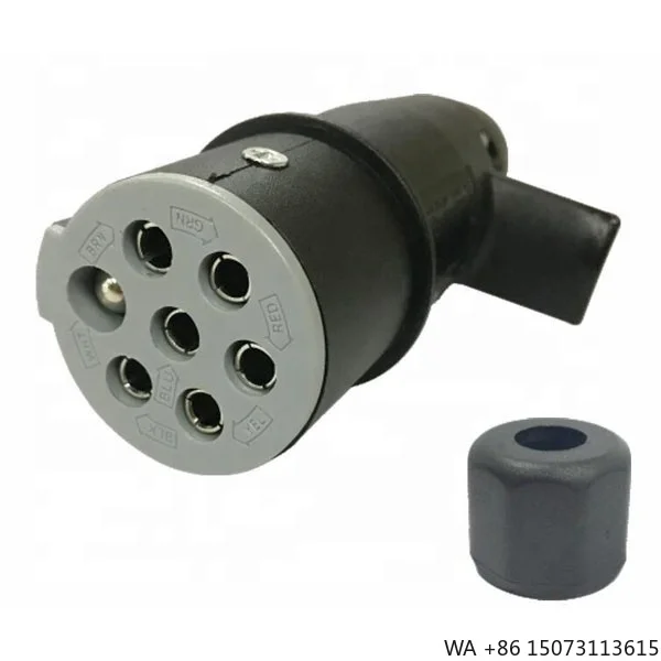 24V PVC 7-Pin Trailer Plug S Style with Screw Nut Towing Adapter for RV Caravan Truck Boat