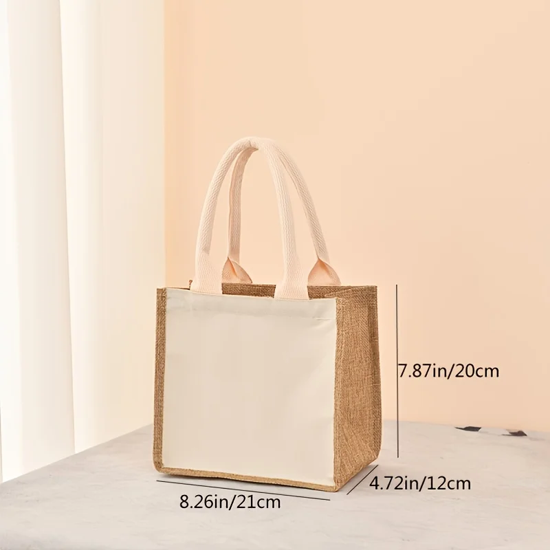 Upgrade zippered linen bag simple gift bag stylish shopping bag