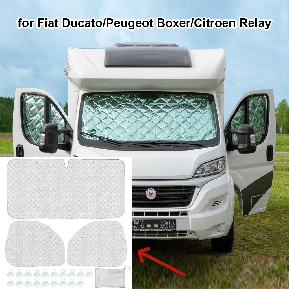 

For Peugeot Boxer Citroen Relay Car Motorhome Internal Thermal Blinds 7 Layers Cover Heat Insulation Sunshade Windscreen Cover