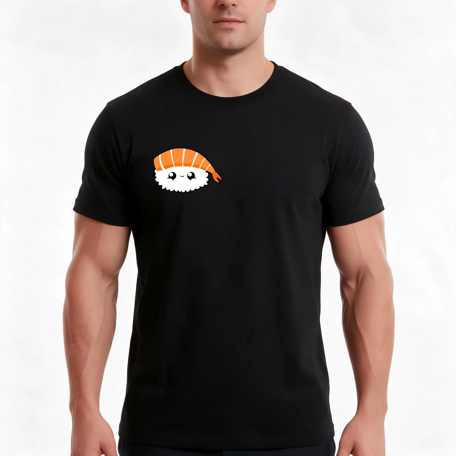 Cute Salmon Nigiri || Sushi|| Kawai T-Shirt Summer Casual Cotton Tee Oversized Streetwear Tops Vintage Graphic Print