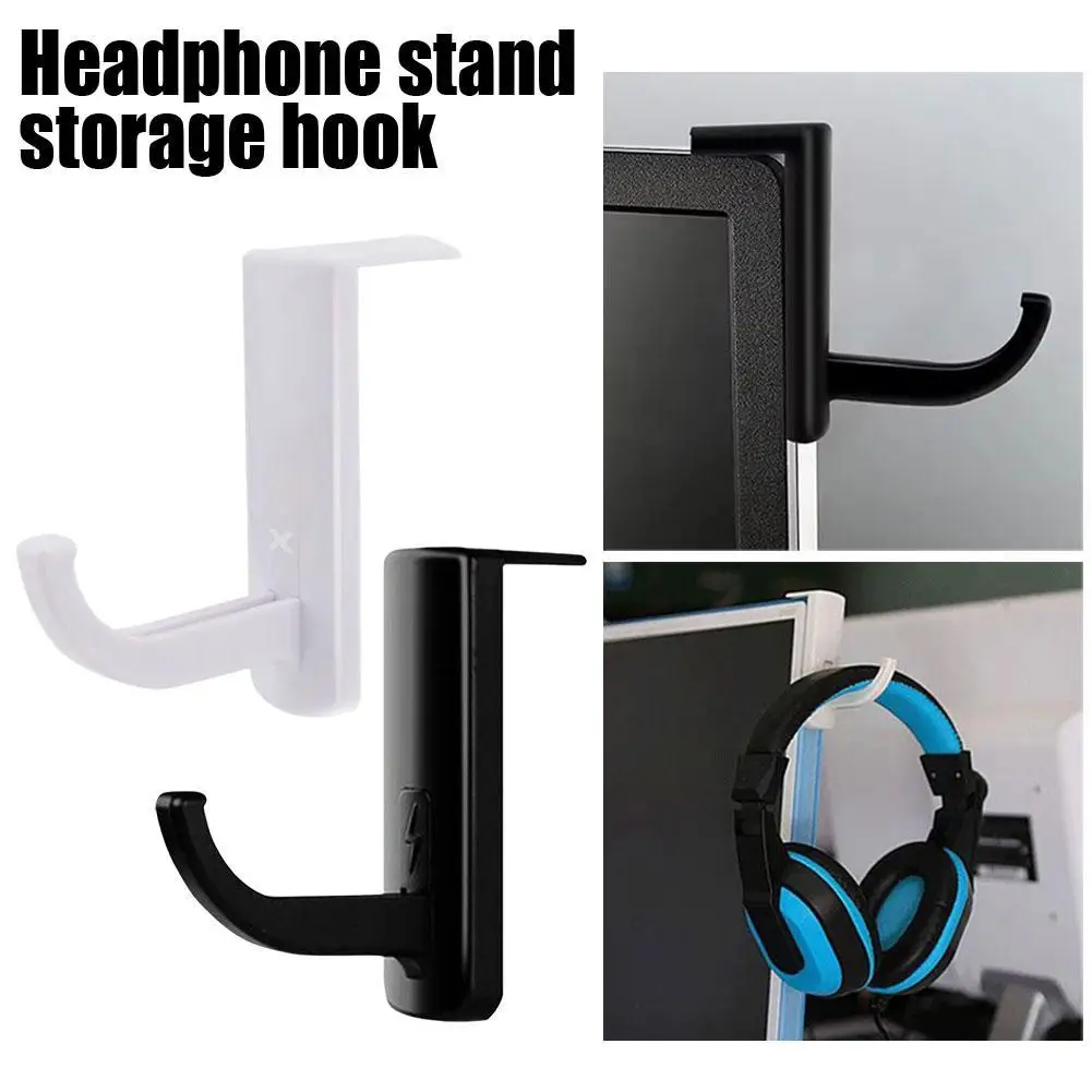 Headset Holde Self-Adhesive Mounted Headphone Hanger PC Monitor Display Headset Earphone Hook Rack Headphones Accessories