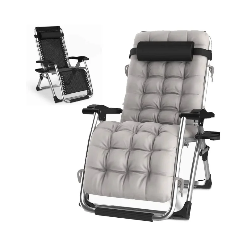 كرسي تخييم فولاذي عالي الجودة رخيص الثمن بدون جاذبية مع مسند للقدمين وخفيف الوزن ومحمول لكبار السن