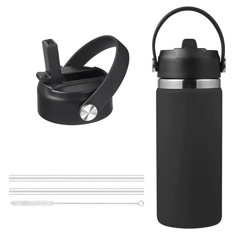 

L68A2 Pack Straw Lid for Hydro Flask Wide Mouth 12Oz 18Oz 32Oz 40Oz 64Oz,Flexible Handle Replacement Lid Straws
