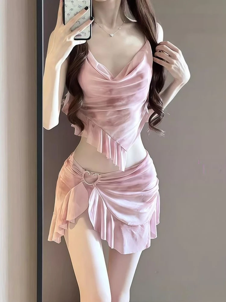 2026 New Women's 3 Piece Bikini Set Elegant Modest Swimwear Tummy Control High Waisted Bathing Suit For Beach Hot Spring