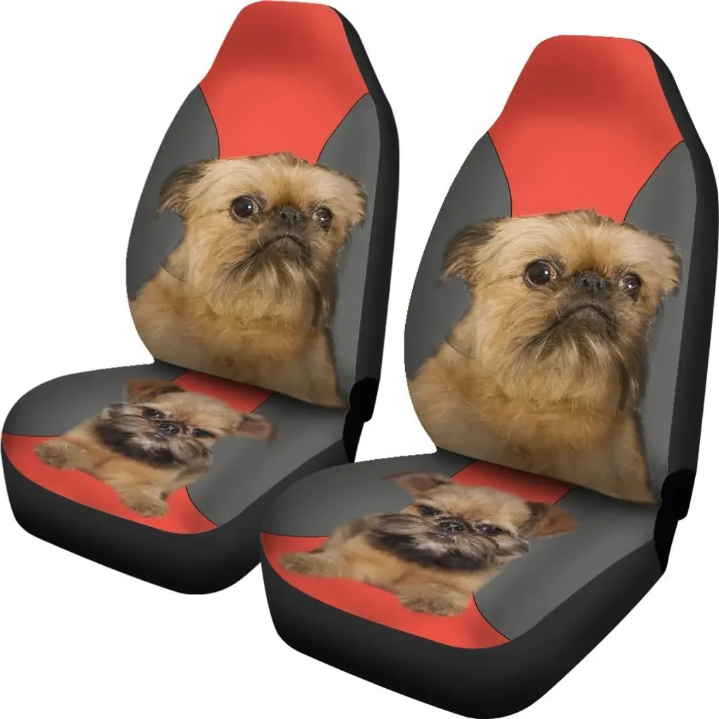 Brussels Griffon Print Car Seat Covers Set 2 Pc, Car Accessories Seat Cover