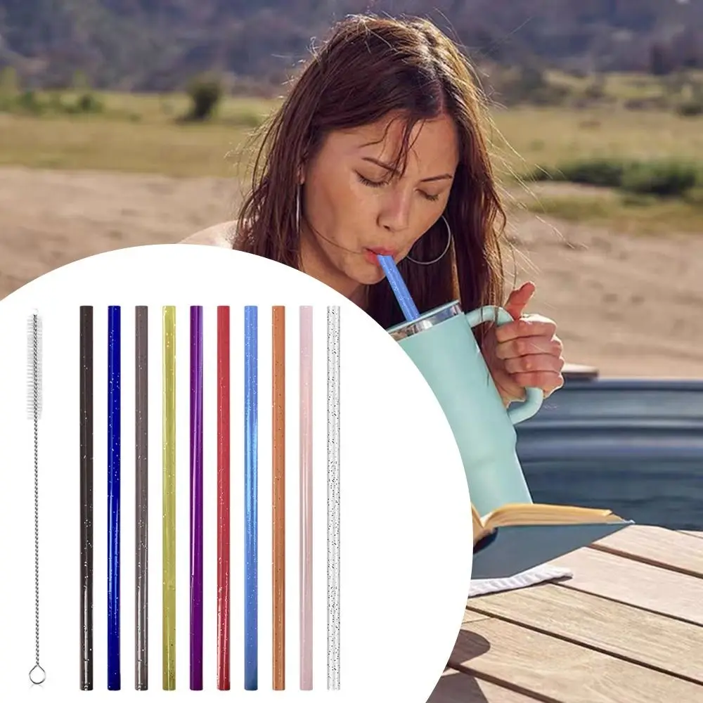 

5Pcs Gifts Reusable Plastic Straws Portable Car Travel Cup Straw Milk Tea Coffee Straw Cup Accessories for 40oz/30oz/20oz