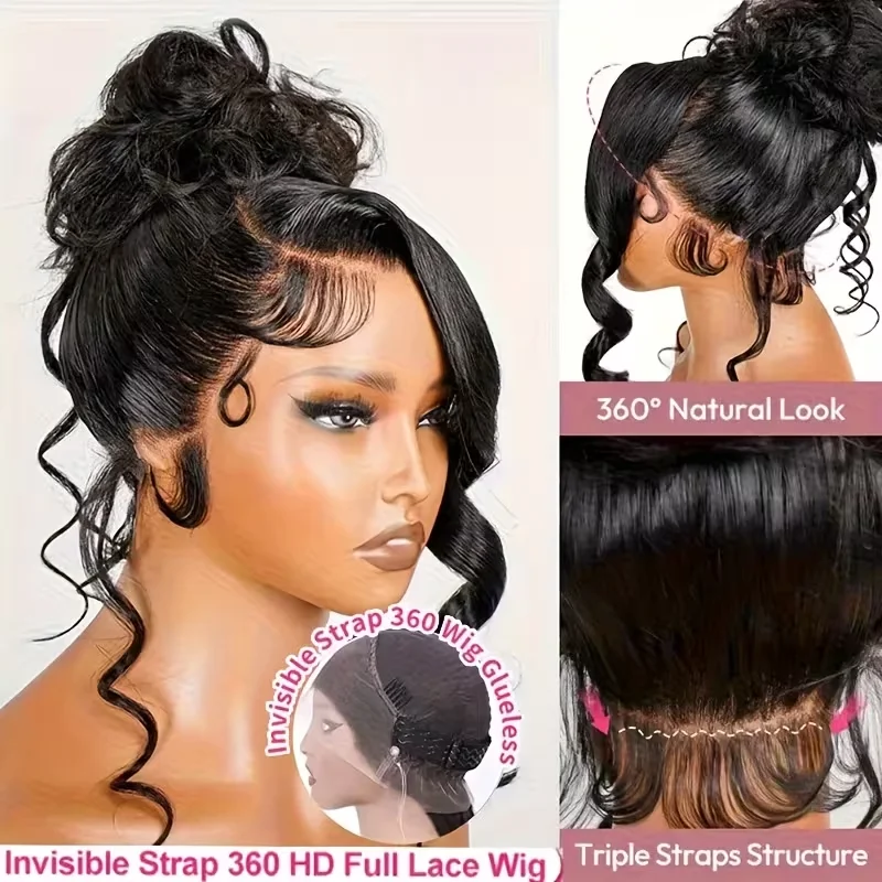 

40 Inch Long Body Wave Lace Front Wig 13x6 HD Transparent Lace Frontal Wig Malaysia Human Hair 250 Density Preplucked 360 Full