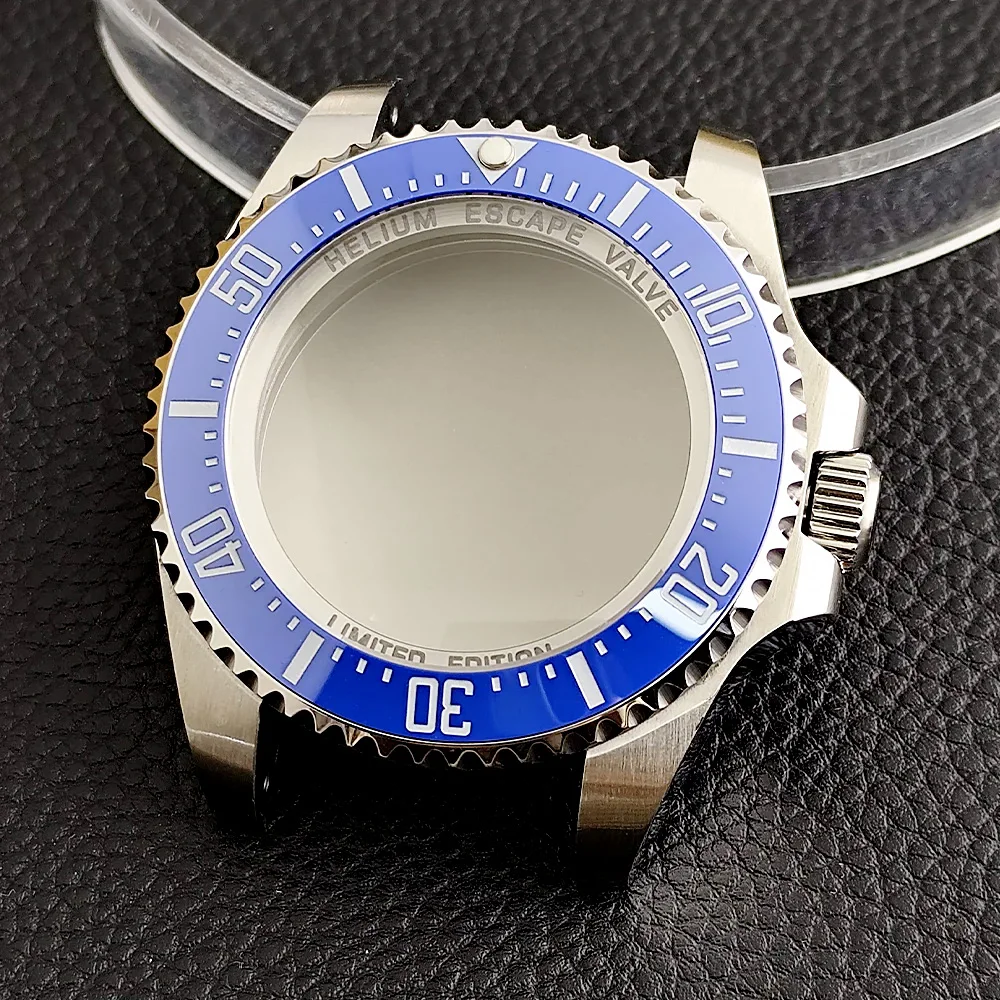 

Корпус NH35 43 мм, высококачественный мужской серебристый стальной корпус NH34, корпус механизма NH35, для сапфирового стекла, коробка для часов, безель, металл 316L