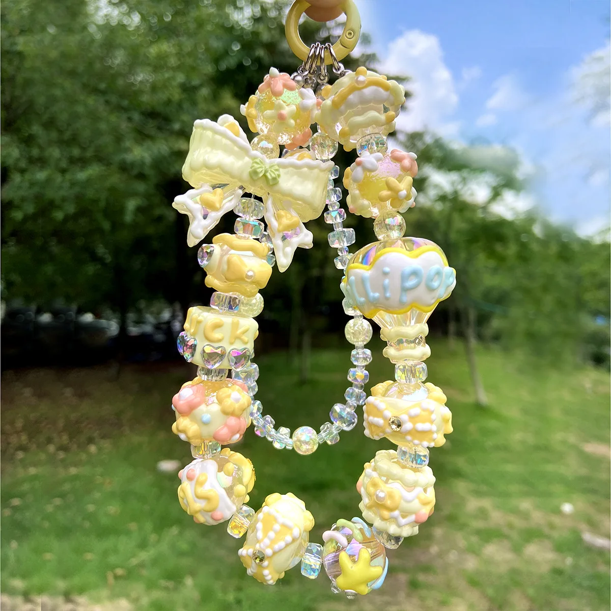 Alien Handgetekende Kralen DIY Mobiele Keten Auto Hangende Armband Kit Gratis Combinatie Kralen Pack Los Materiaal Accessoires