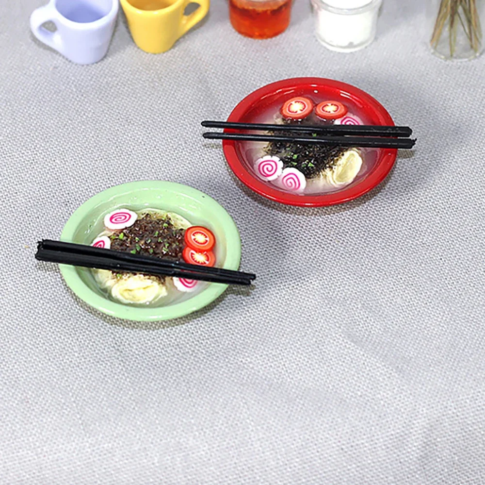 1Pcs 1/12 Dollhouse Japanese Ramen Bowl Model Mini Chopstick Food Toy for Doll House Accessories Decoration ob11 bjd