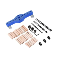 A96Q-Alloy Vertical Pocket Hole Jig Woodworking Drilling Locator Wood Dowelling Self Centering Drill Guide Kit Hole Puncher