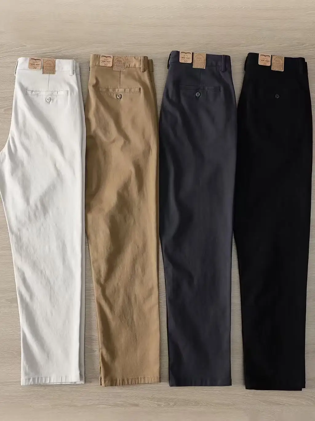 

Versatile Casual Cotton Pants for Men Spring Autumn Waed Straight Leg Micro Stretch Commute Friendly Comfortable Breathable
