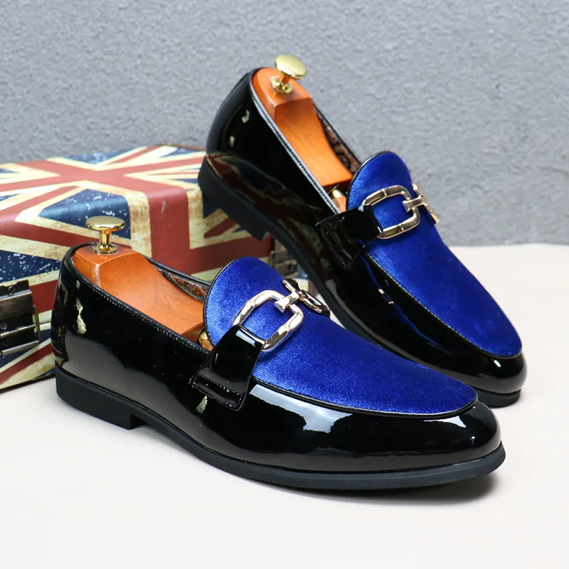 Size 37-48 Wedding Shoes for Men 2026 Designer Dress Loafers Pointed Toe Formal Shoes Mans Casual Business Black Red Blue Green