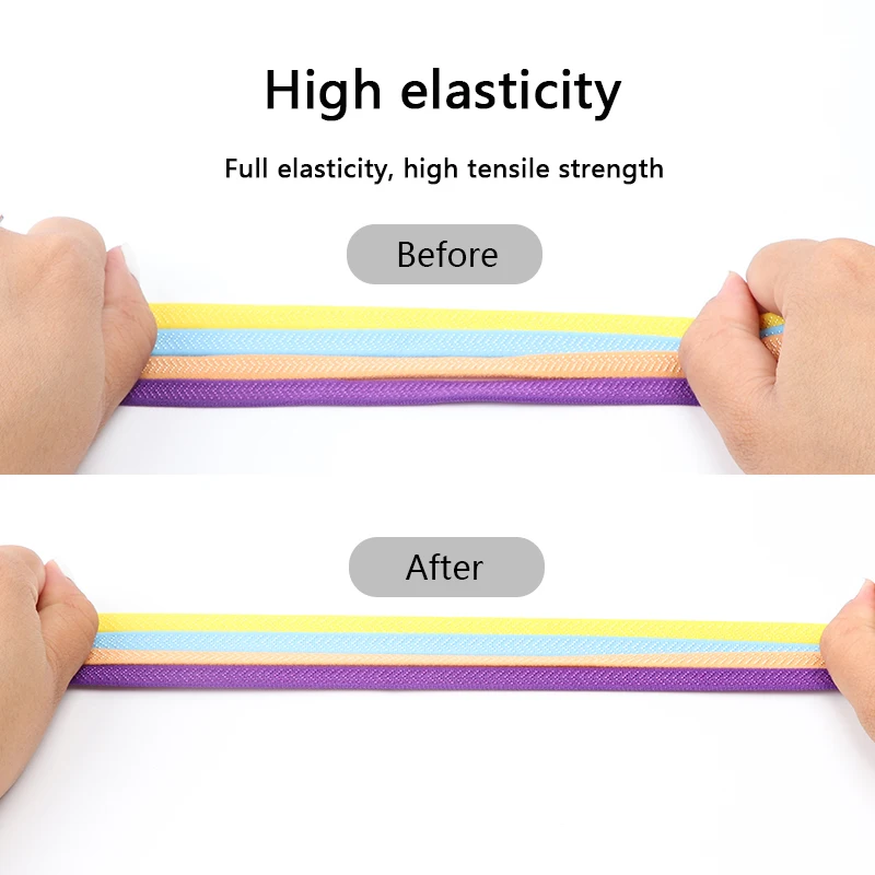 2024 Insert Lock Shoelaces Without Ties Sports Elastic Laces 8MM Thick Flats No Tie Shoe Laces Kids Adult Running Shoelace NEW image 5
