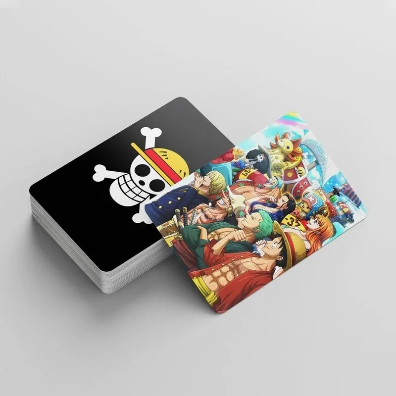 92pcs One Piece New Kawaii anime peripheral Luffy Zoro Usopp double-sided LOMO cartoon warrant cute small card sticker set gift