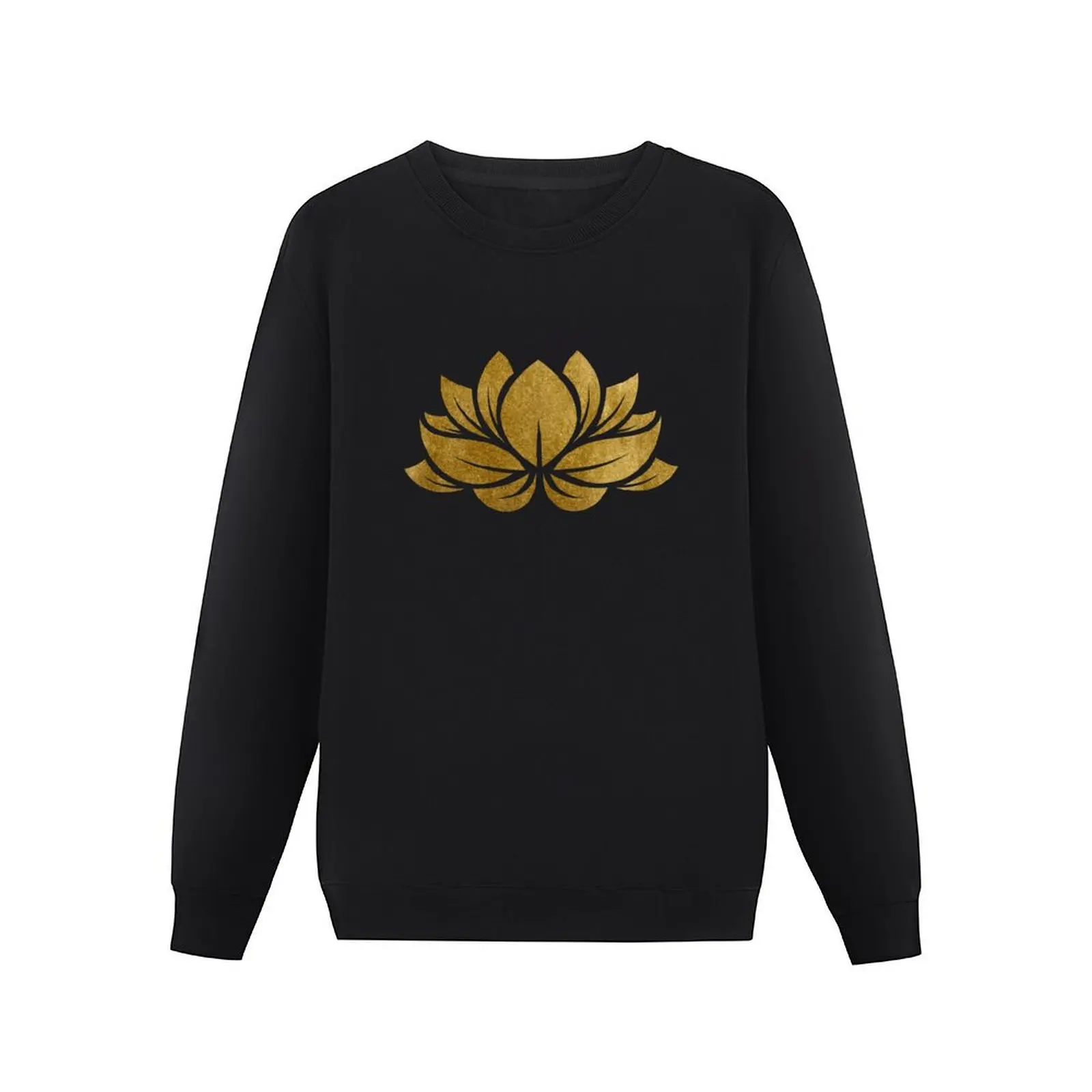 Gold Lotus Flower Mandala Pullover Hoodie japanese style fashion men mens clothes hooded sweatshirts