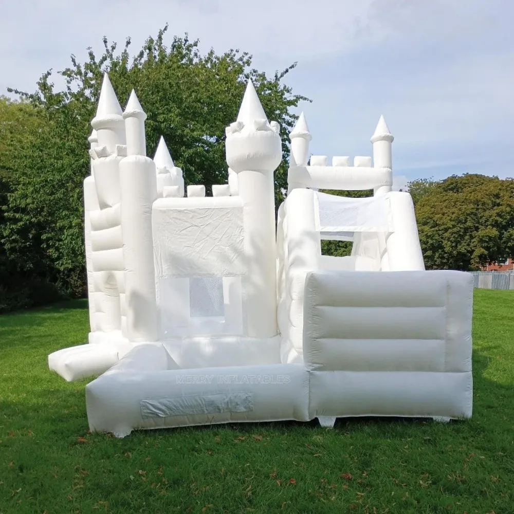 Giant White color Wedding  Jumping Castle gonflable château juegos inflables Bounce House Giant Slide inflatable Playground